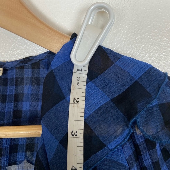 Tularosa Alicia Sheer Gingham Wrap Maxi Dress Size S Blue Ruffle Fairycore - Picture 9 of 12